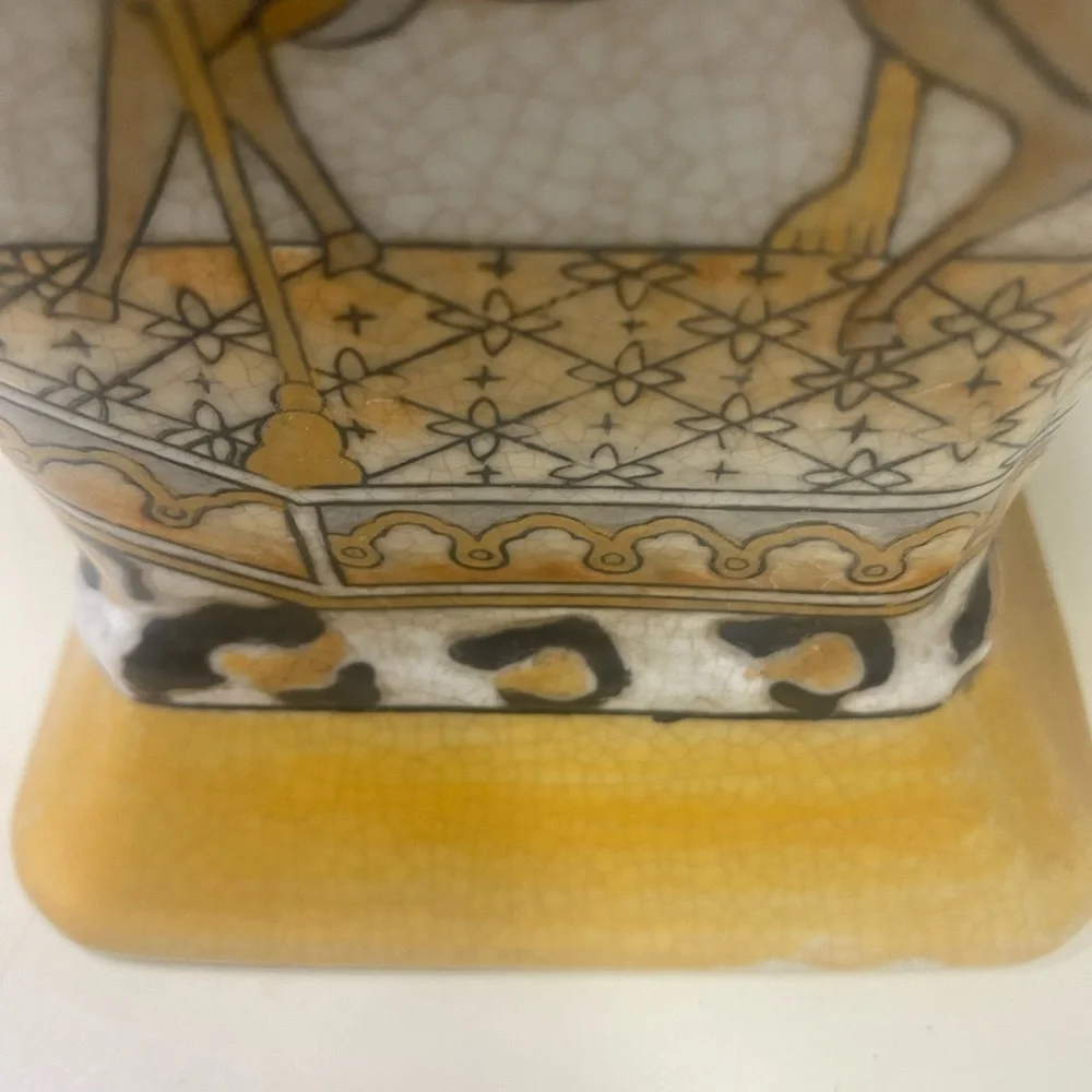 RARE FIND -  Vase Planter Crackle Finish Leopard Horse Elephant by Formalities